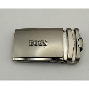 Hugo Boss Silver Tone Automatic Ratchet Belt Buckle Click Style M88